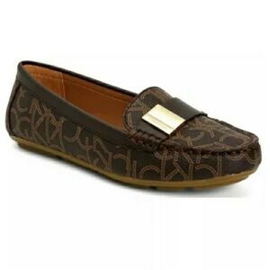 Calvin Klein Brown Designer Loafers for Women new